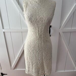 Cache Sleeveless Lace Mini Dress - Ivory